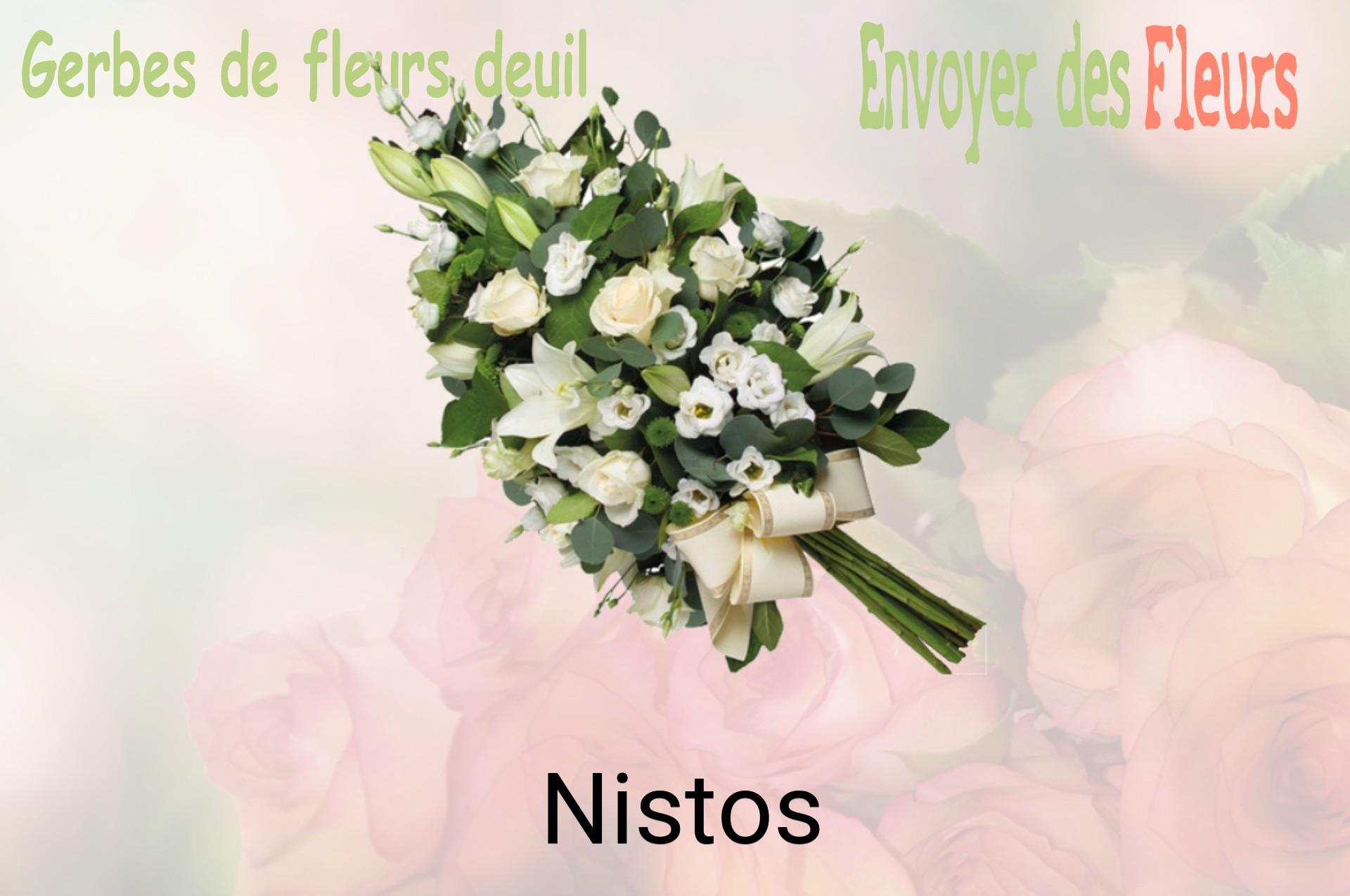 Gerbe de fleurs de deuil livrée à Nistos